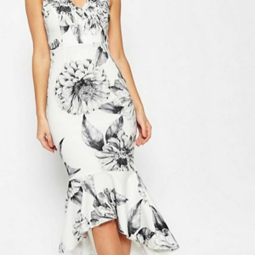 ASOS Scuba Floral Midi Dress
